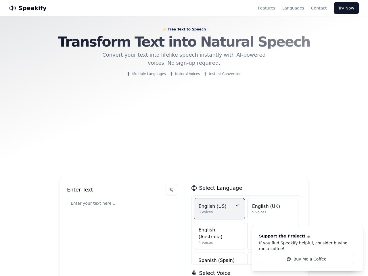 Speakify官网 – 免费AI文本转语音工具