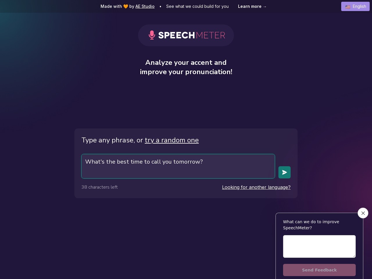 Speech Meter官网 – 智能口音分析与发音评分工具