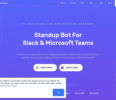 Standuply: Poll & Survey Scrum Bot官网 – 为Slack和Teams提供的虚拟敏捷助手