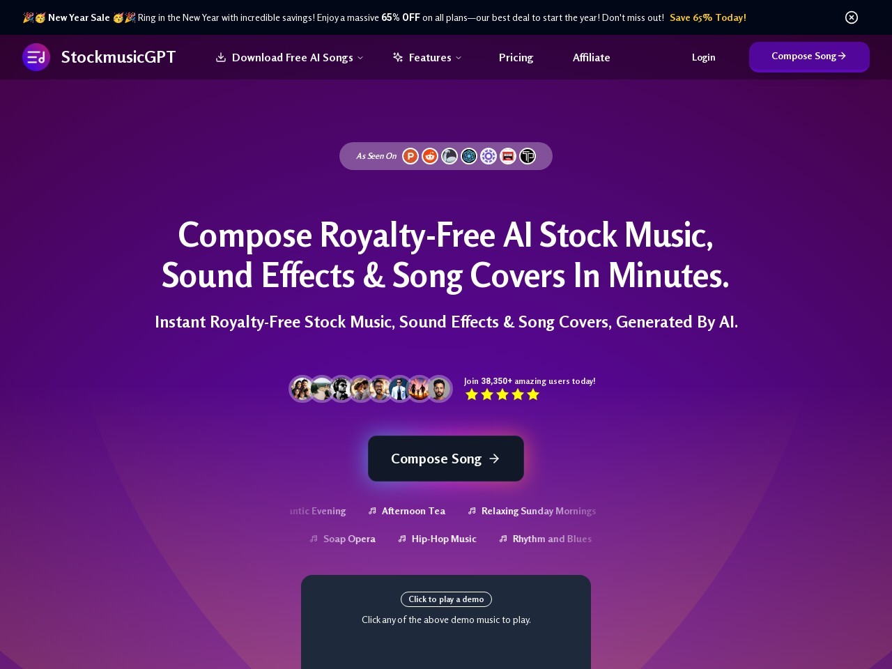 StockmusicGPT官网 – 生成个性化的免版权AI音乐