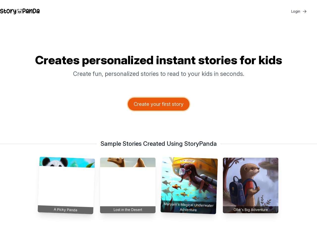 StoryPanda.ai官网 – 个性化儿童故事创作平台