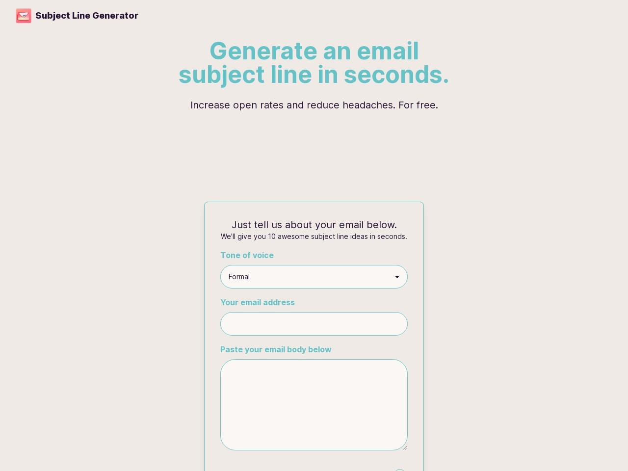 Email Subject Line Generator