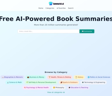 Summarist.ai官网 – AI驱动的书籍摘要生成器