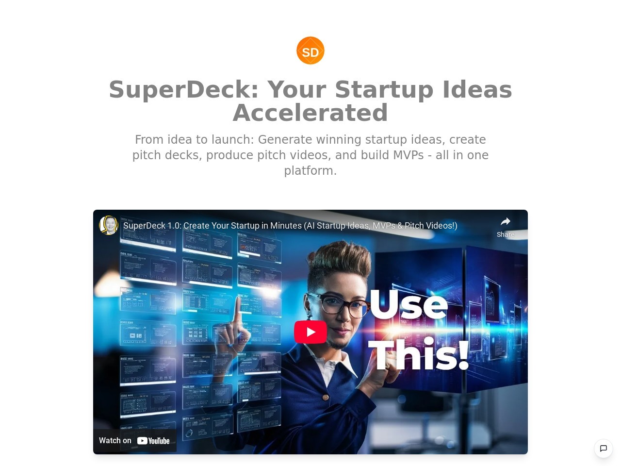 SuperDeck官网 – AI驱动的商业计划书生成器