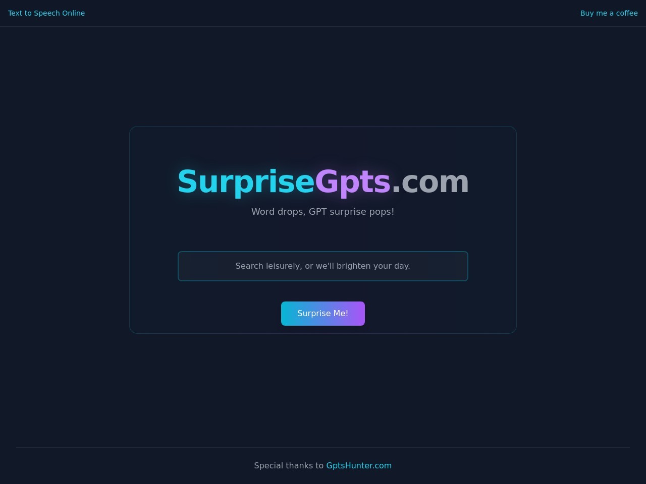 SupriseGpts官网 – 体验GPT的乐趣