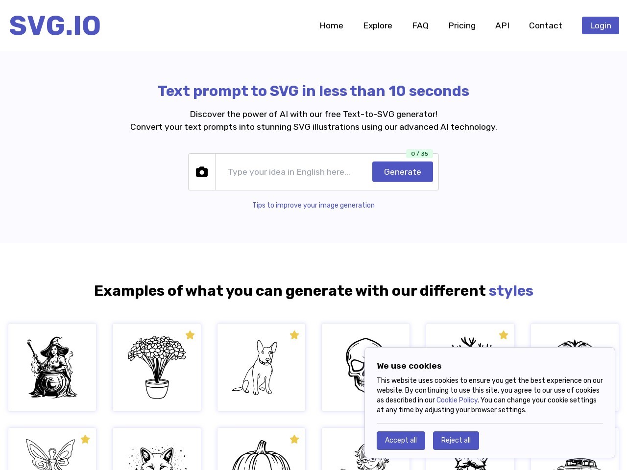 SVG.io官网 – 免费的文本转SVG生成器