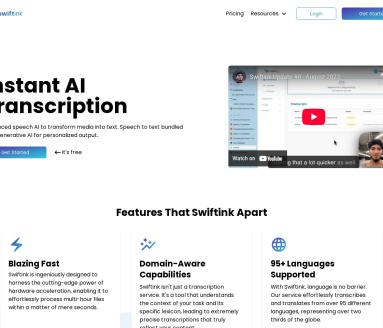 Swiftink官网 – 先进的音视频转文本AI