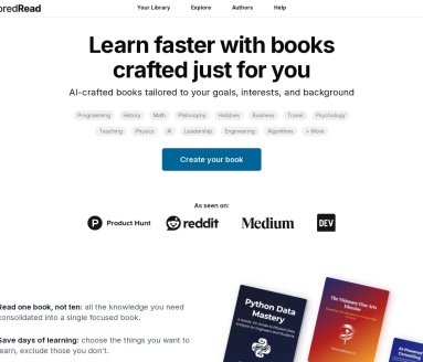 TailoredRead官网 – 个性化非虚构书籍生成服务