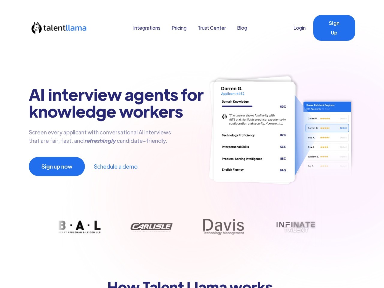 Talent Llama官网 – 通过对话型AI简化求职者资格审核