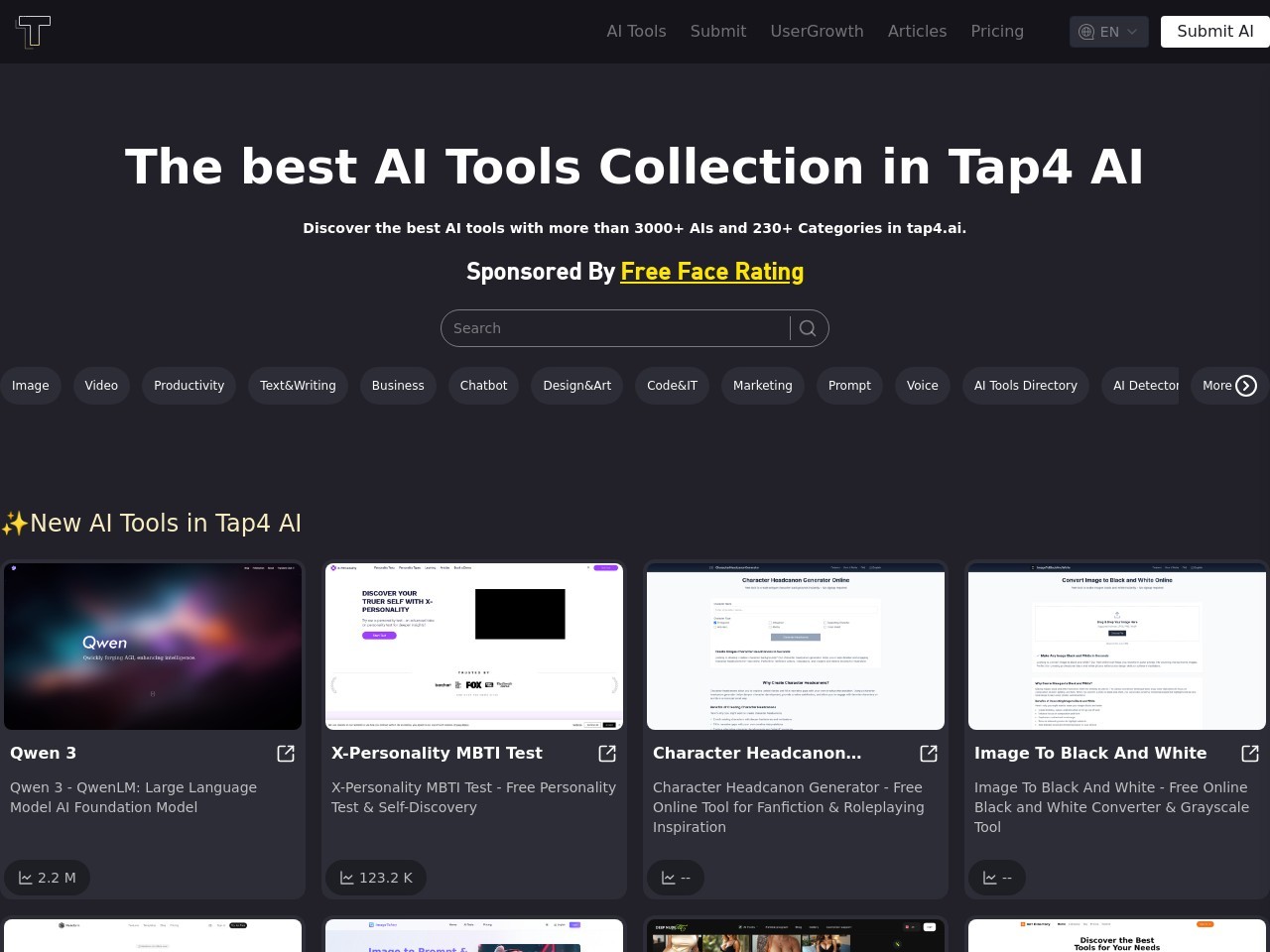 AI Tools Directory by Tap4 AI官网 – 发现最好的AI工具