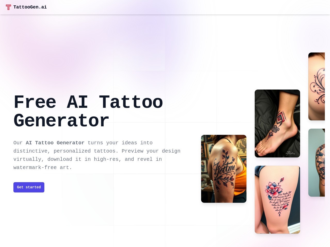 TattooGen.ai官网 – 免费的个性化纹身设计AI