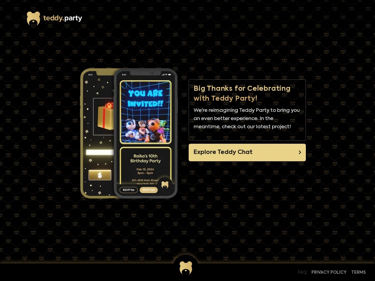 Teddy Party官网 – 迅速发送派对邀请