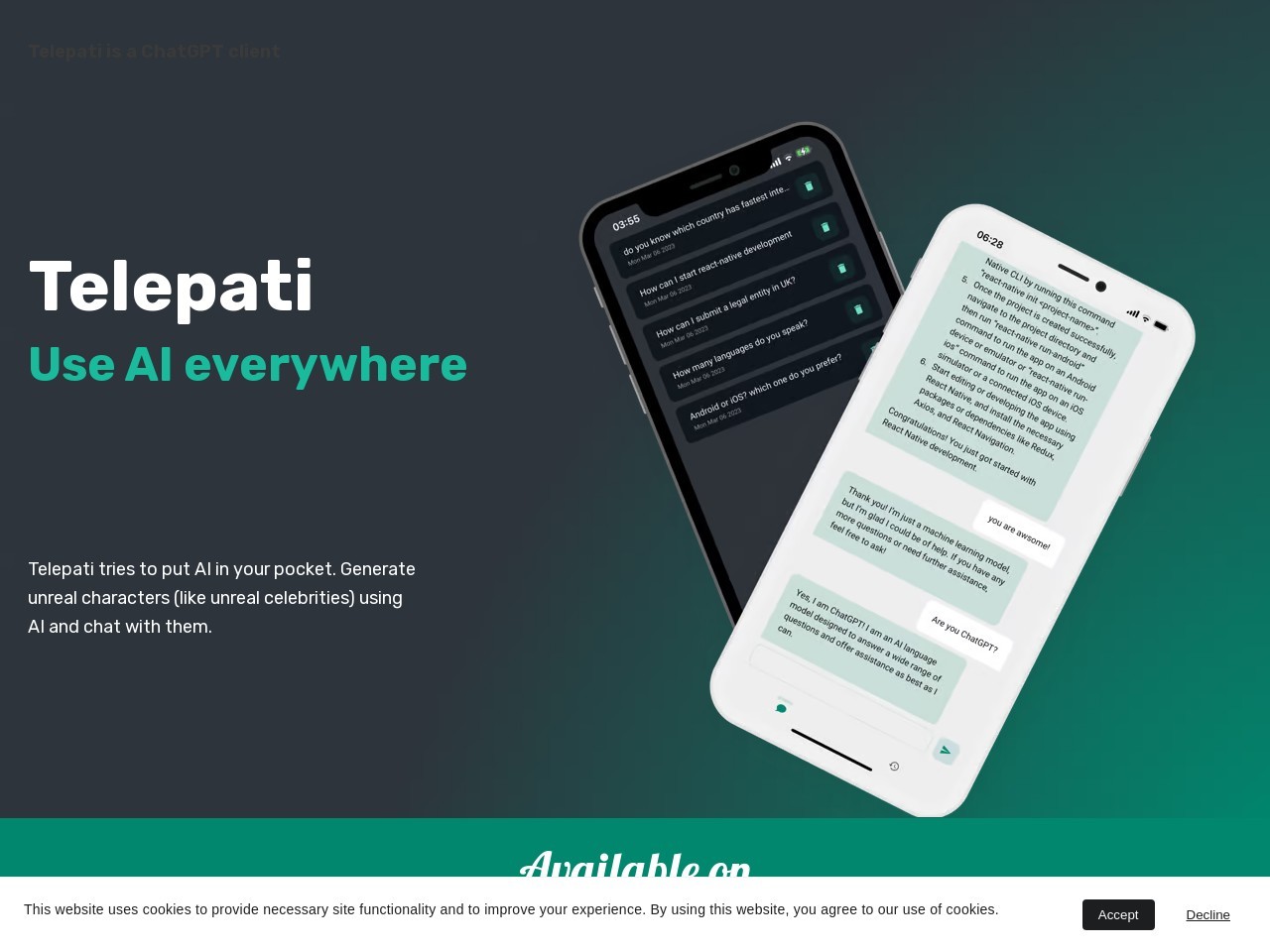 Telepati官网 – 手机上的ChatGPT客户端