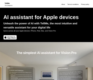 TellMe官网 – 最简单的Vision Pro AI助手