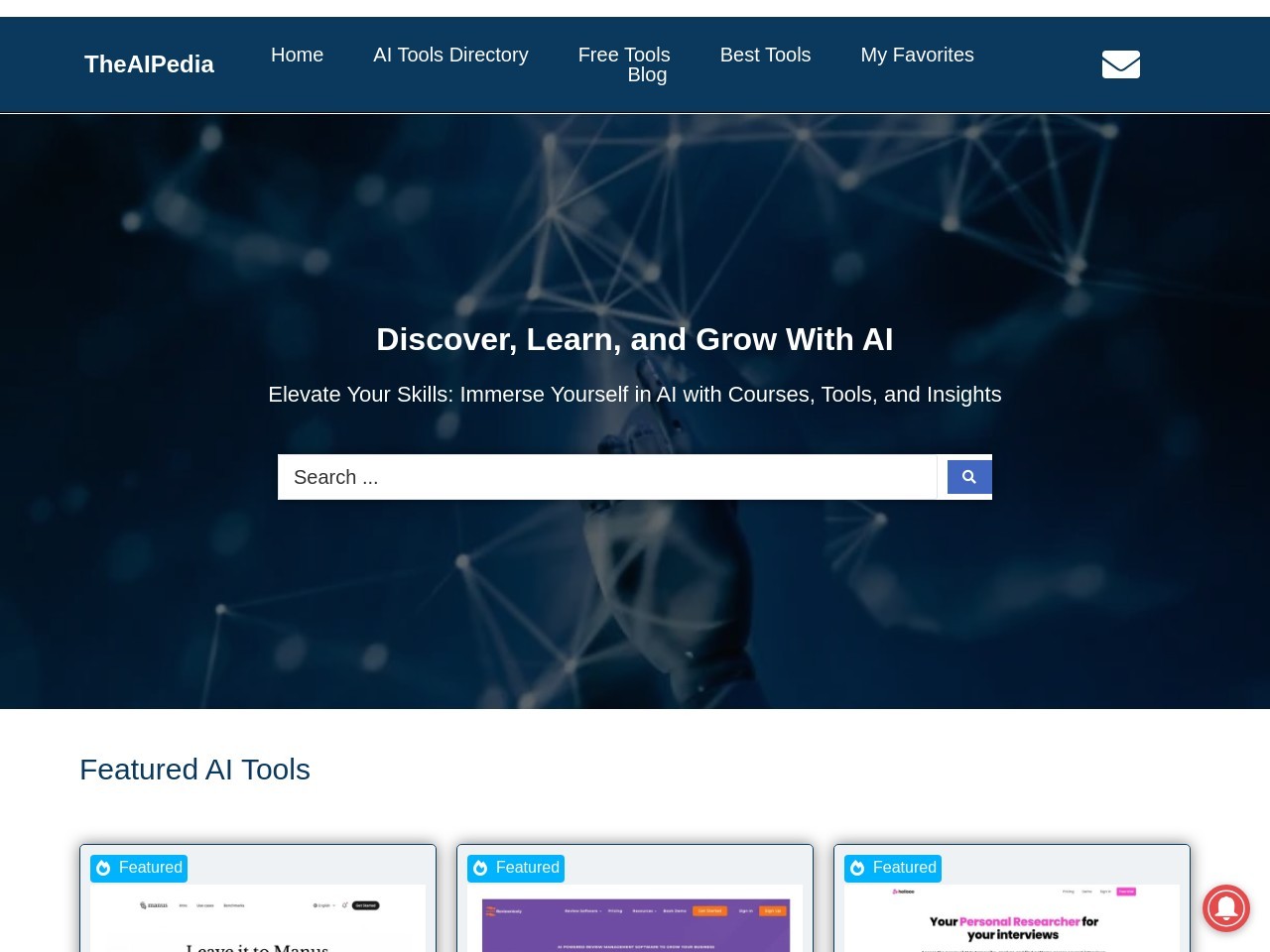 TheAIPedia官网 – 集中发现和评估AI工具的中心
