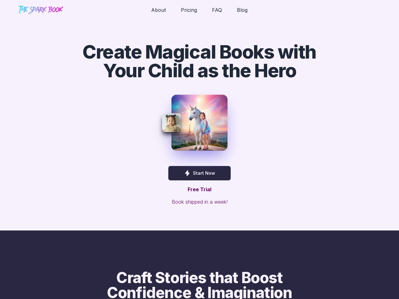 The Spark Book官网 – 个性化儿童故事书制作平台