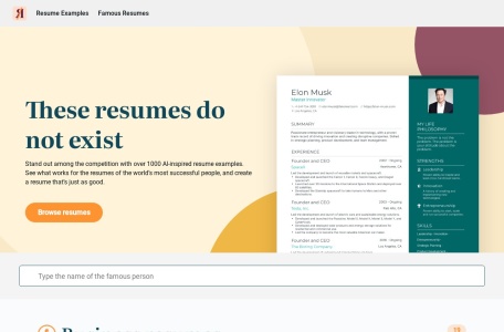 ChatGPT Famous Resumes官网 – 获取灵感的虚构简历网站
