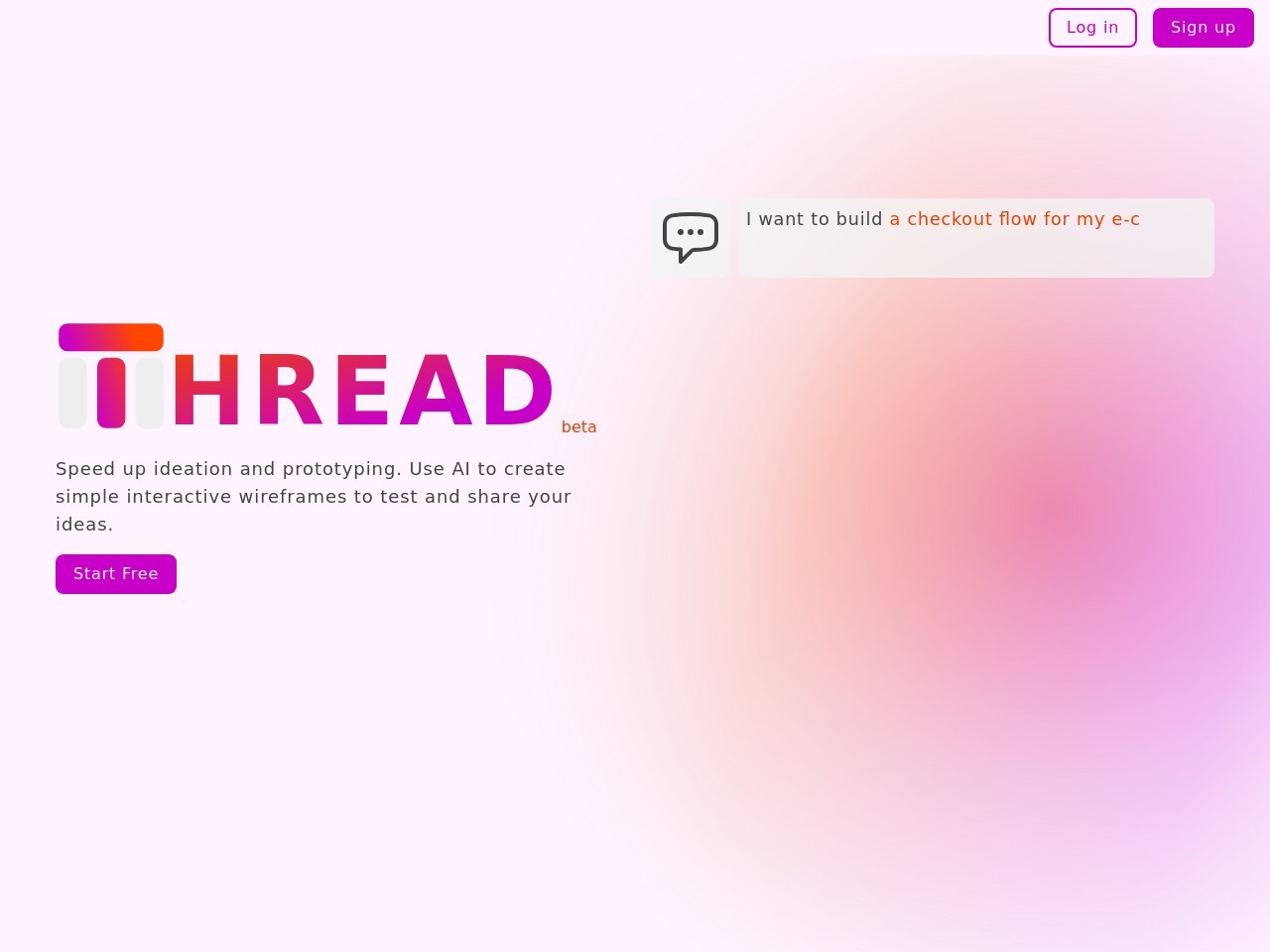 Thread官网 – 即时生成应用线框图