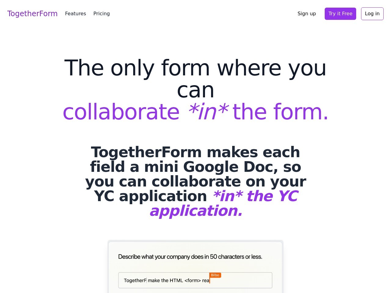 TogetherForm官网 – 实时协作表单工具