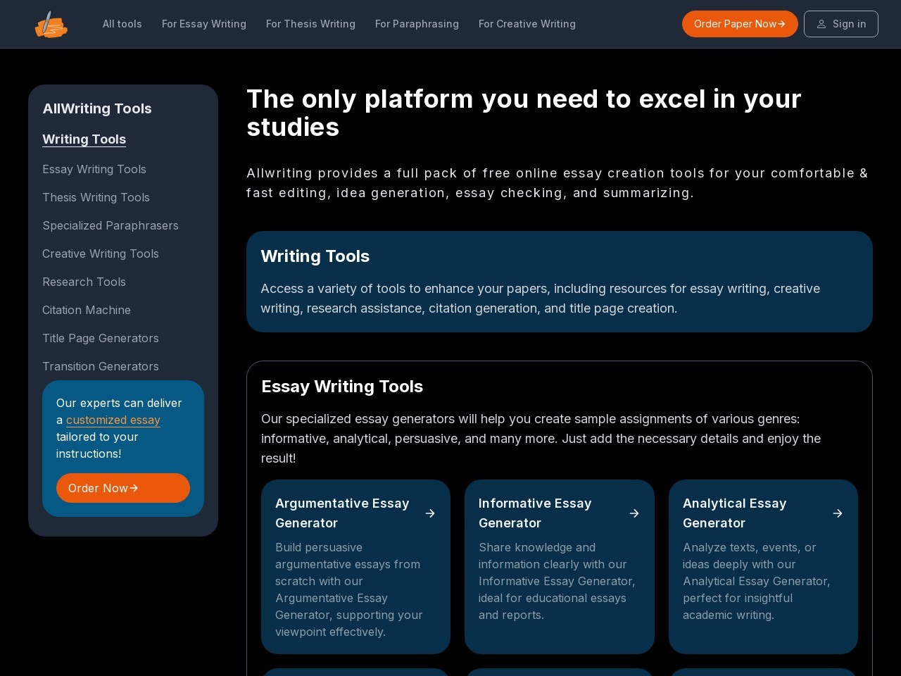 AllWriting官网 – 在线学习工具集