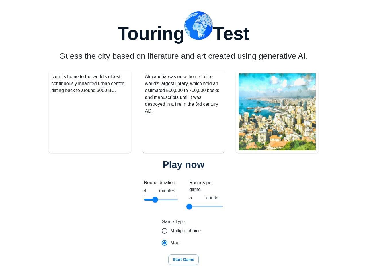 Touring Test官网 – 一款地理知识竞赛游戏