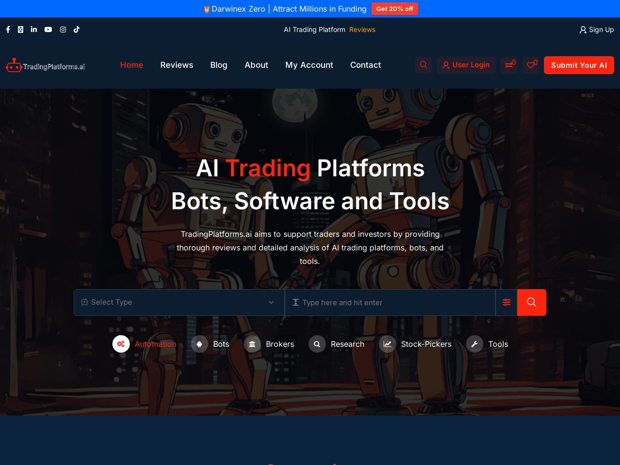 TradingPlatforms.ai官网 – 领先的AI交易平台评测