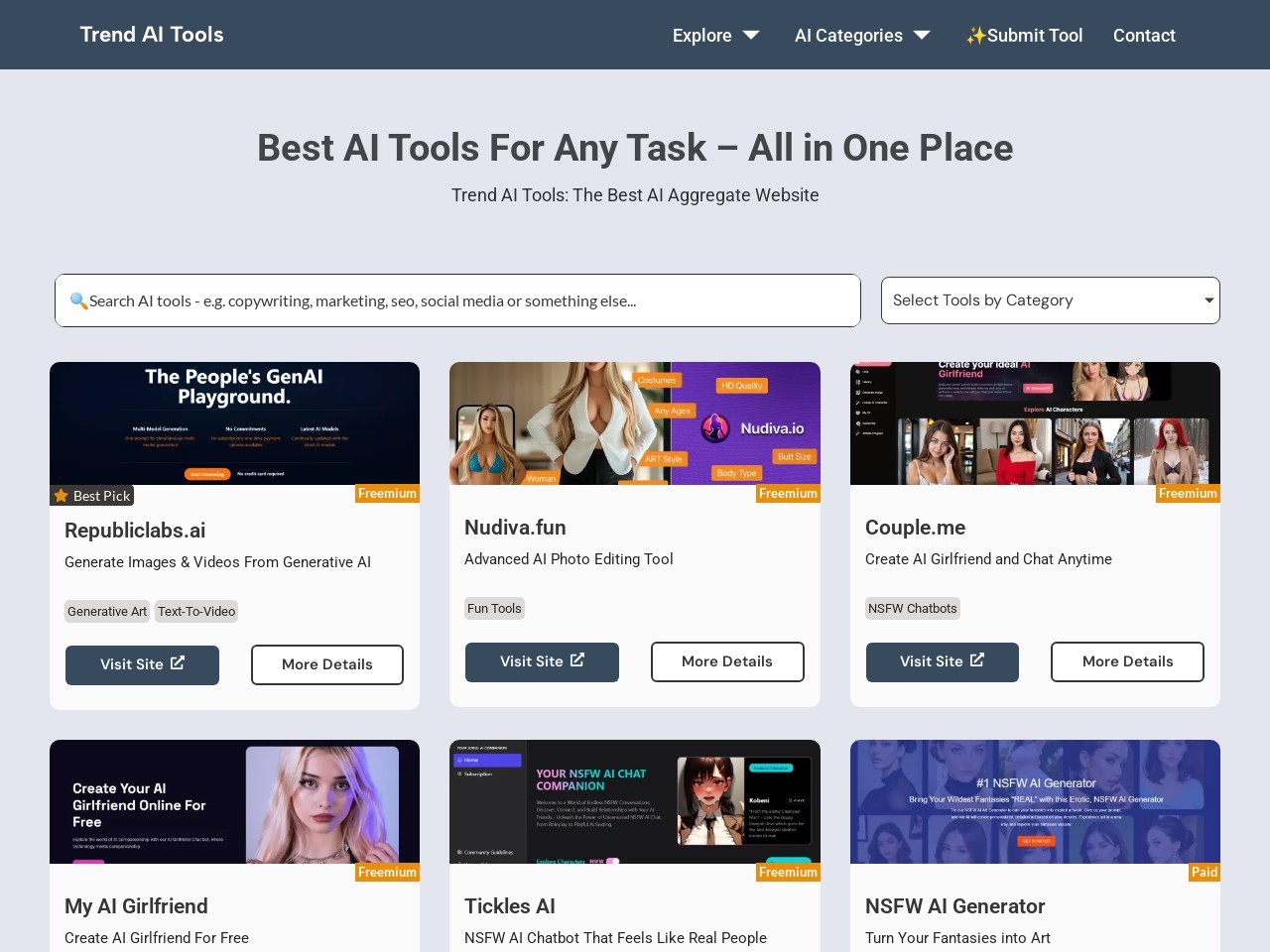 Trend AI Tools官网 – 多功能AI工具聚合平台