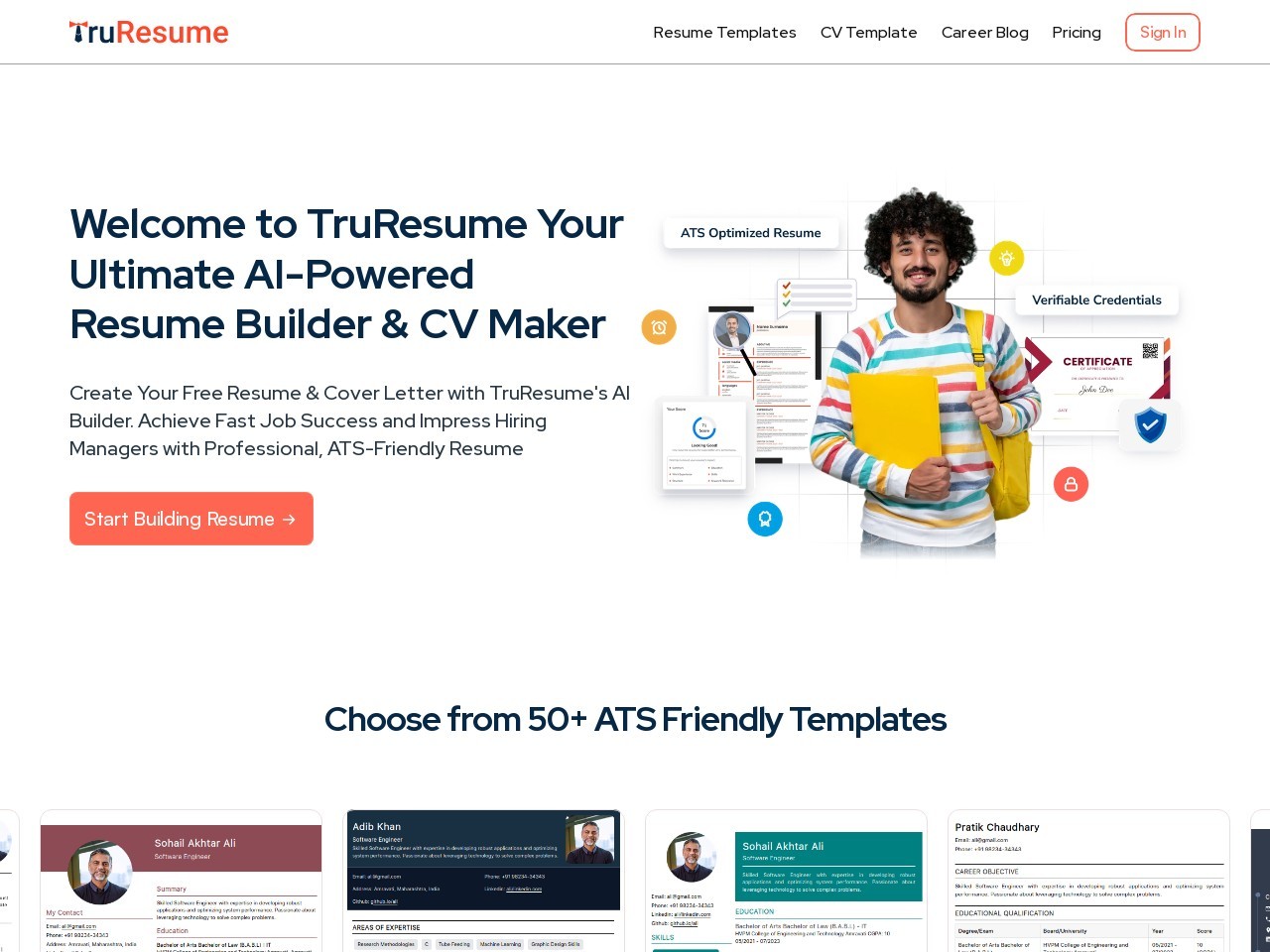 Truresume Builder官网 – 免费的在线简历生成工具