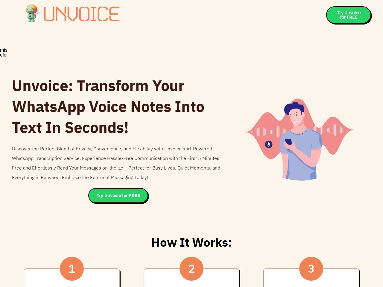 Unvoice官网 – 快速将WhatsApp语音转为可读文本