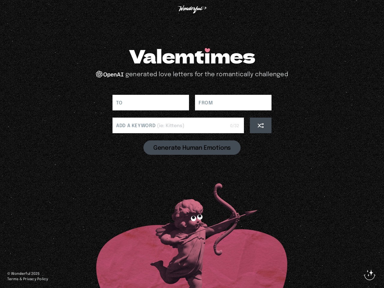 Valemtimes官网 – 一个神奇的情人节贺卡生成器