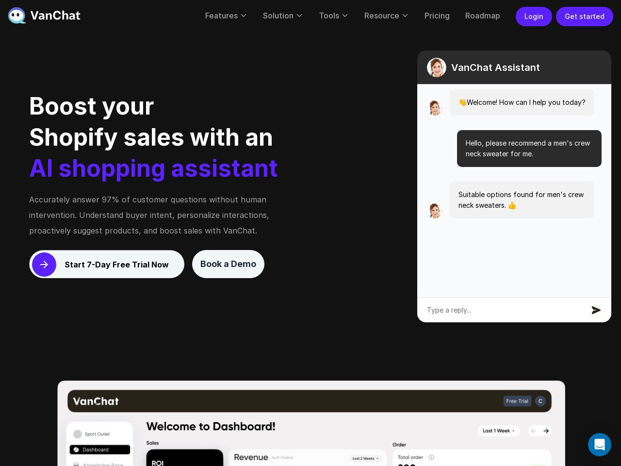 VanChat官网 – AI购物助手，提升用户满意度