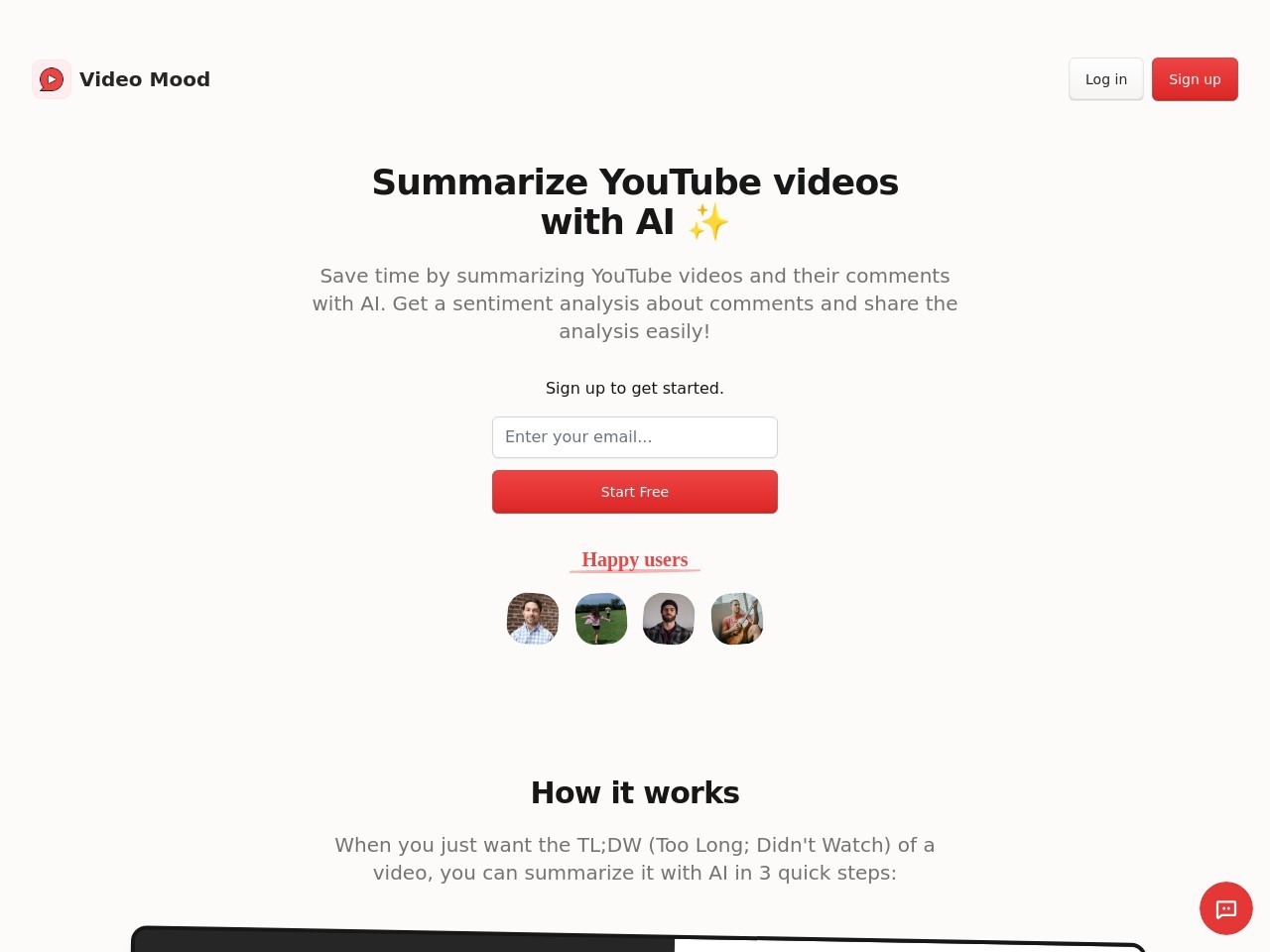Video Mood官网 – AI YouTube视频摘要工具