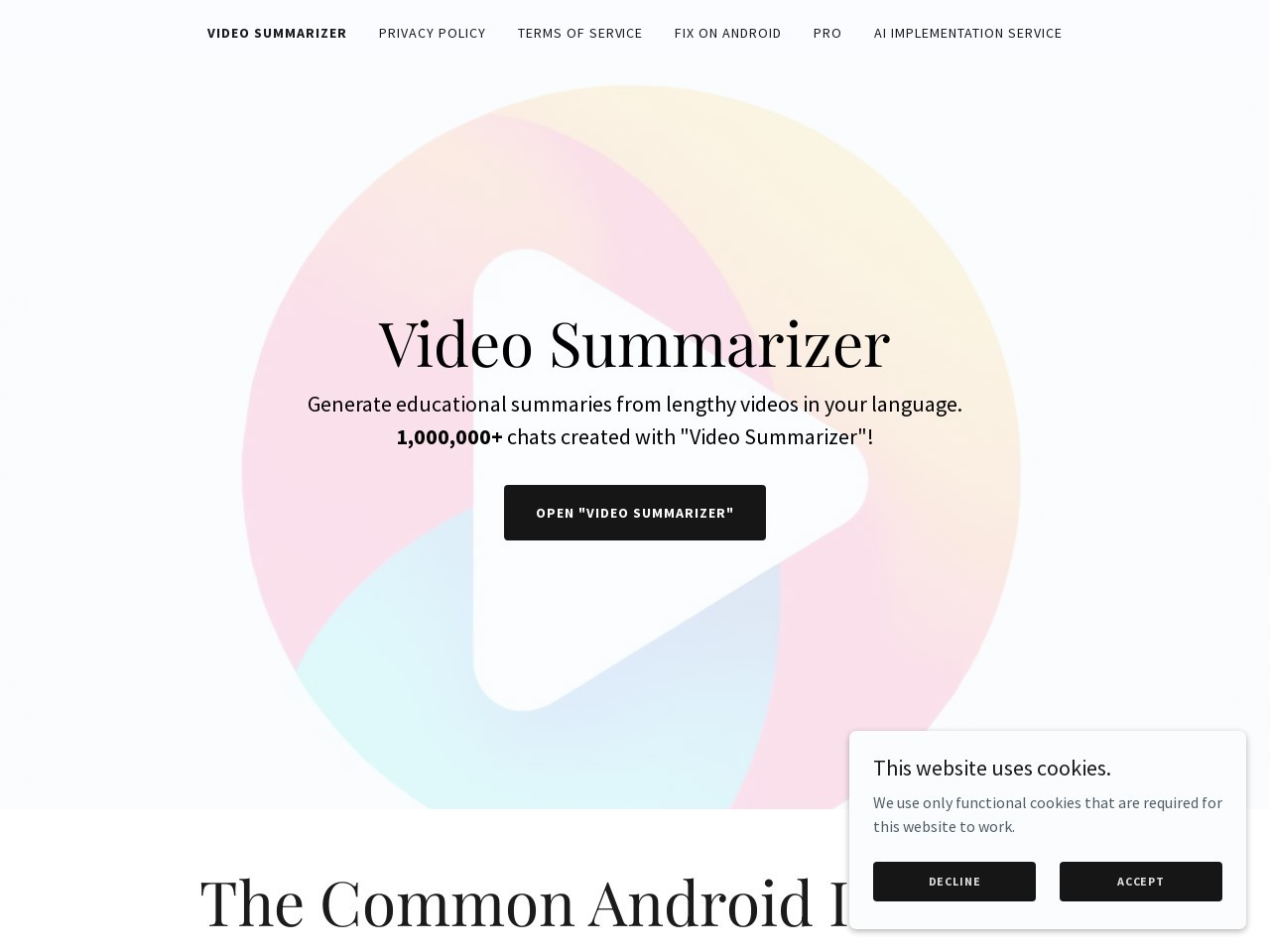 Video Summarizer AI官网 – 生成视频教育摘要的智能工具
