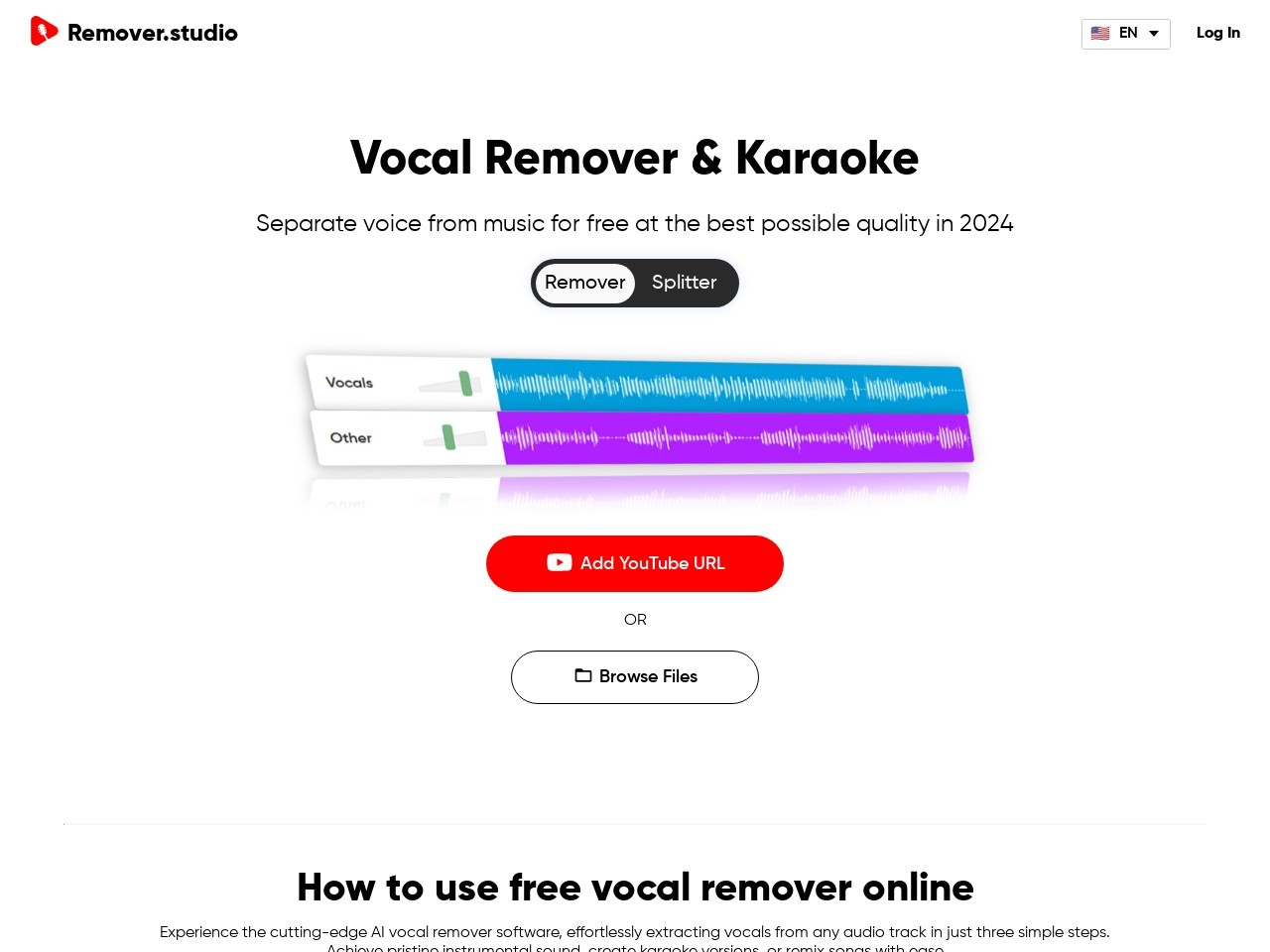 VocalRemover.co官网 – 高质量音轨分离工具