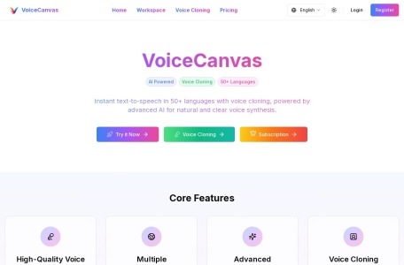 VoiceCanvas AI：3秒AI克隆专属人声，支持50+语言逼真合成！