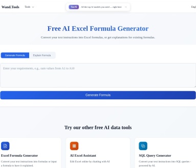 AI Excel公式生成器
