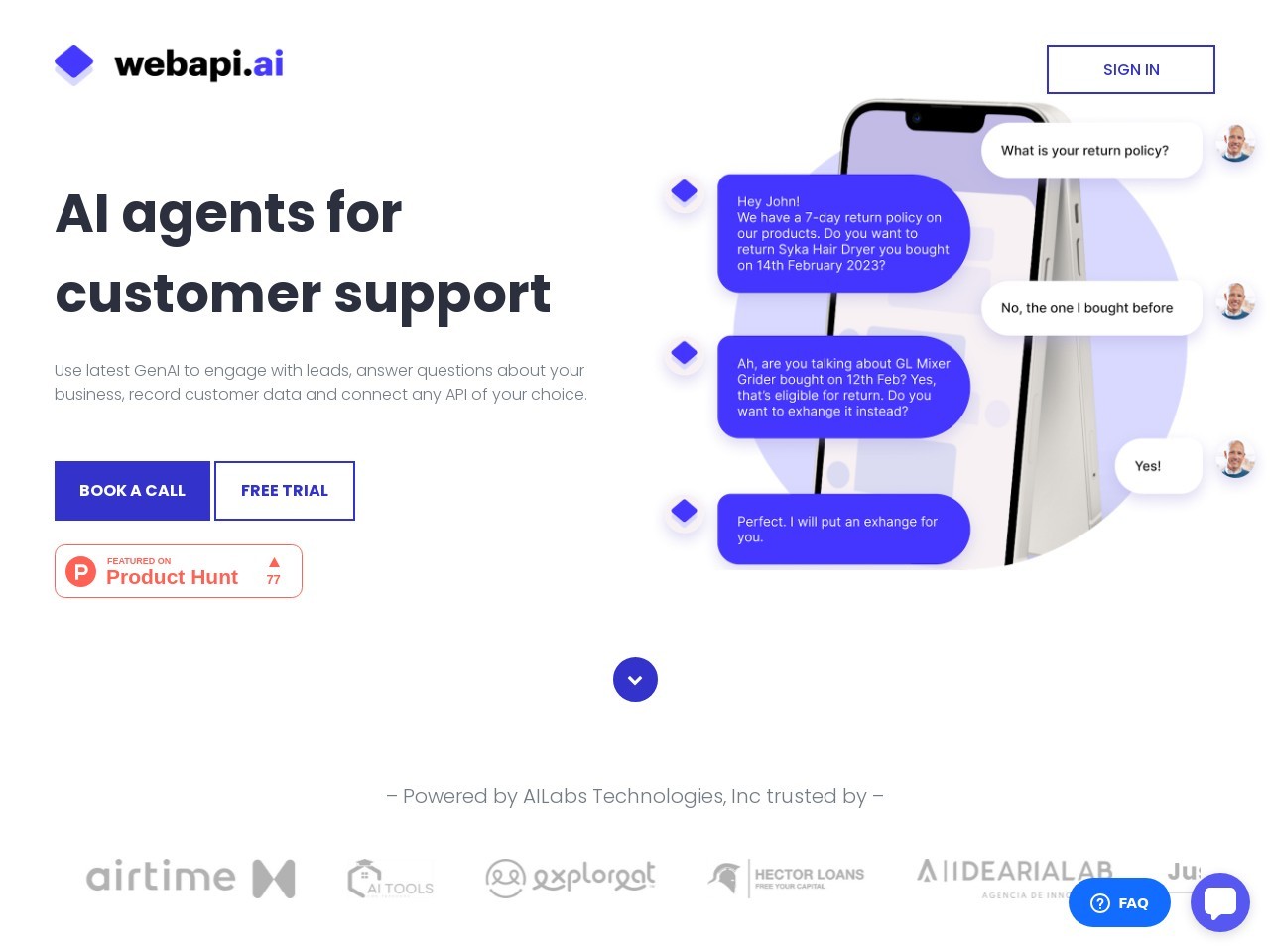 Webapi.ai 3.0官网 – 智能聊天机器人构建平台
