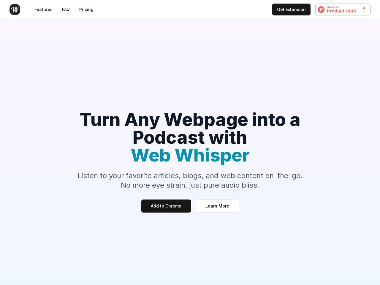 Web Whisper官网 – 将网页转换为音频工具