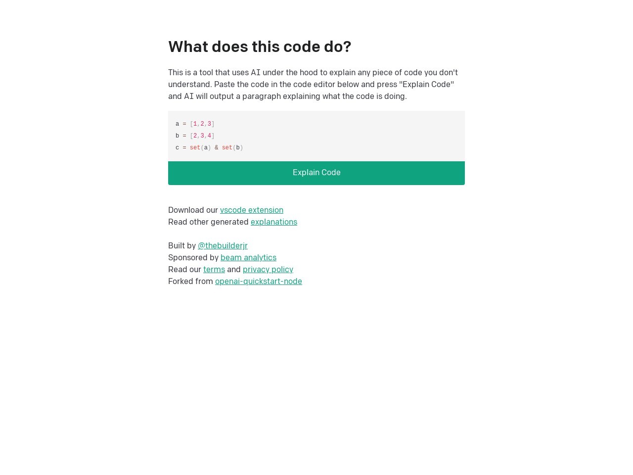WhatDoesThisCodeDo.com官网 – 快速代码解释工具