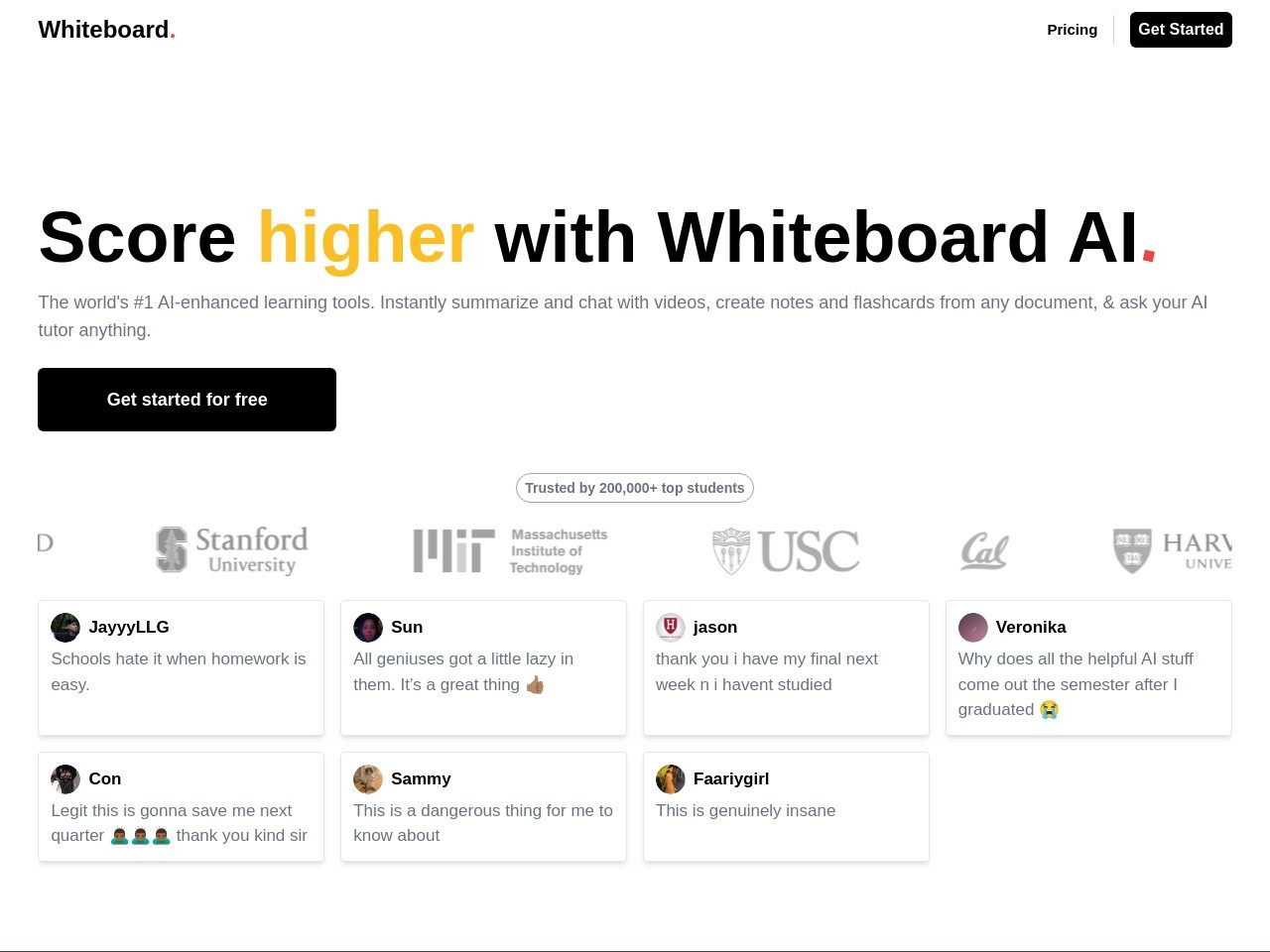 Whiteboard AI官网 – 智能学习工具平台