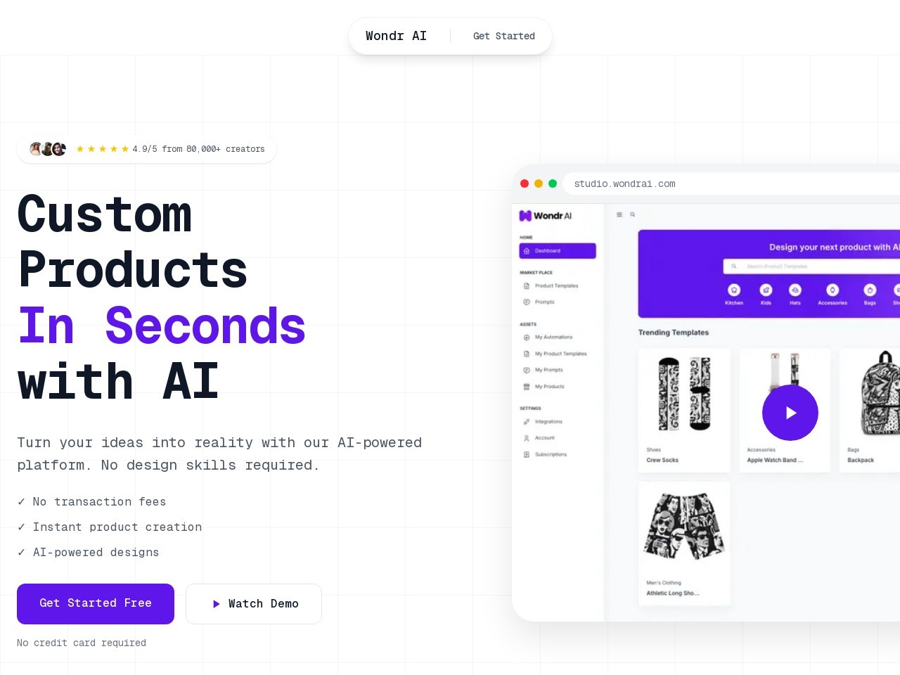 Wondr AI – AI Print on Demand Automation官网 – AI驱动的按需印刷自动化工具