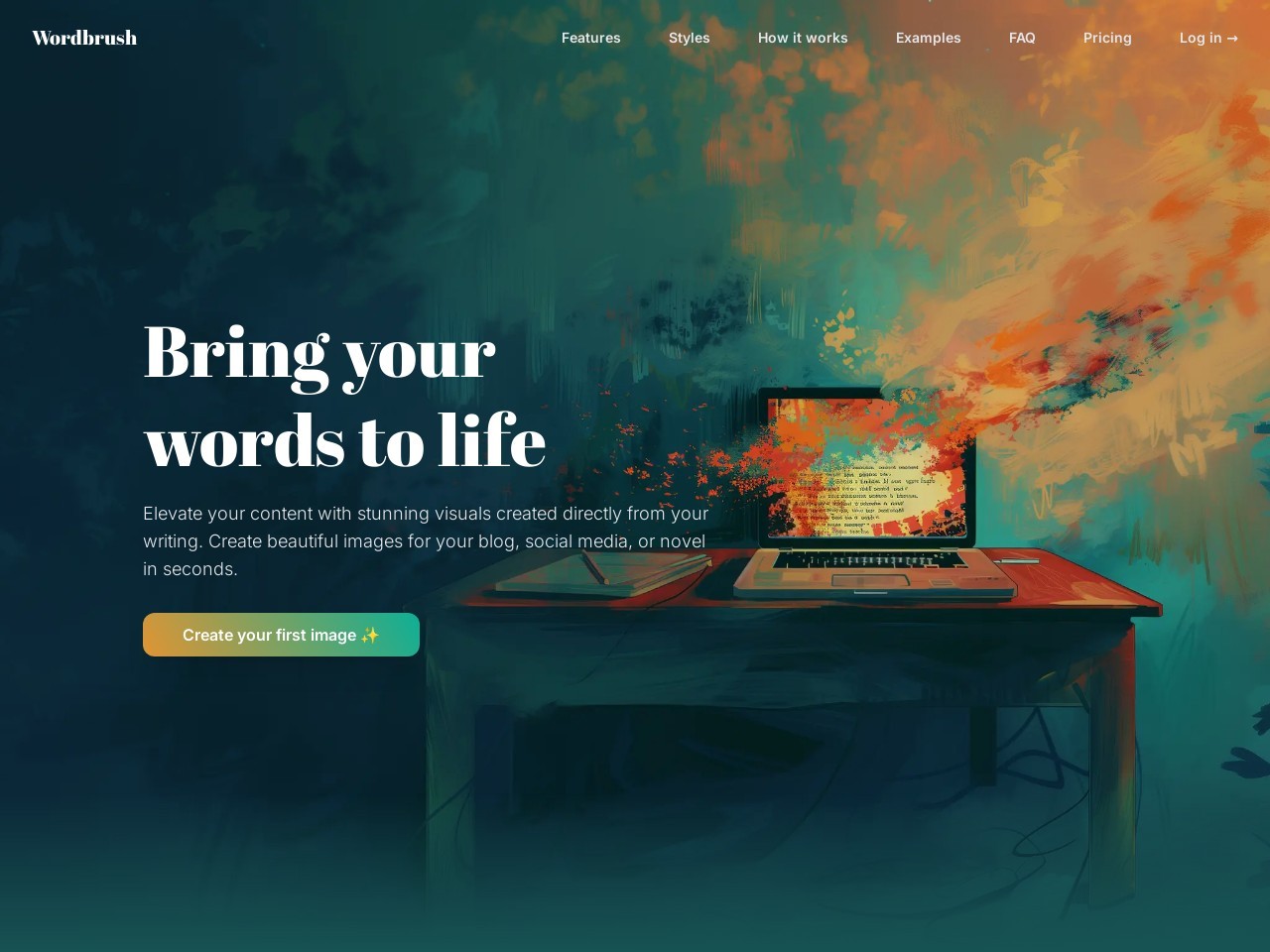 Wordbrush官网 – 通过文字生成美丽视觉内容