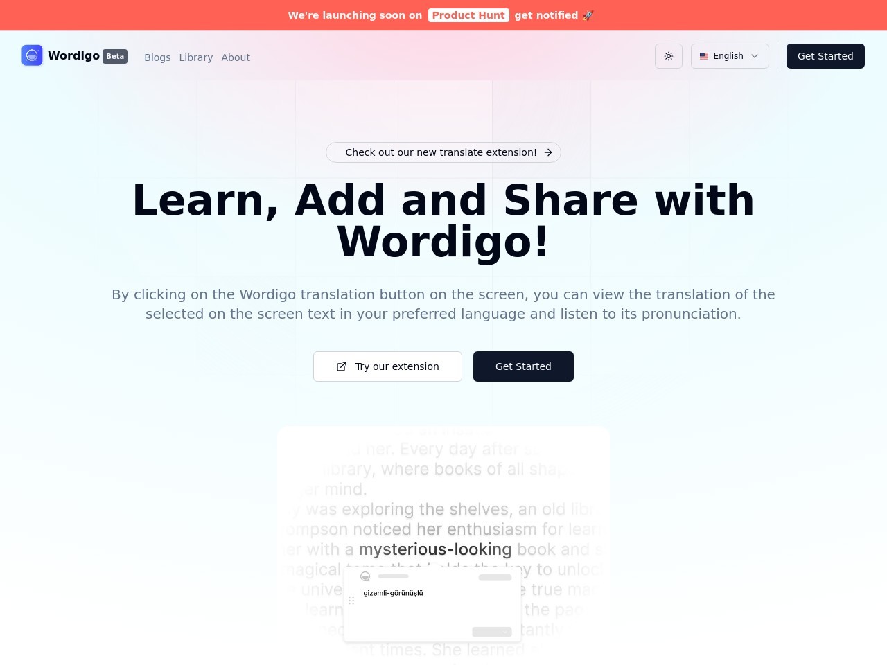 Wordigo: Your Browser as a Language Lab官网 – 提升你的语言能力！