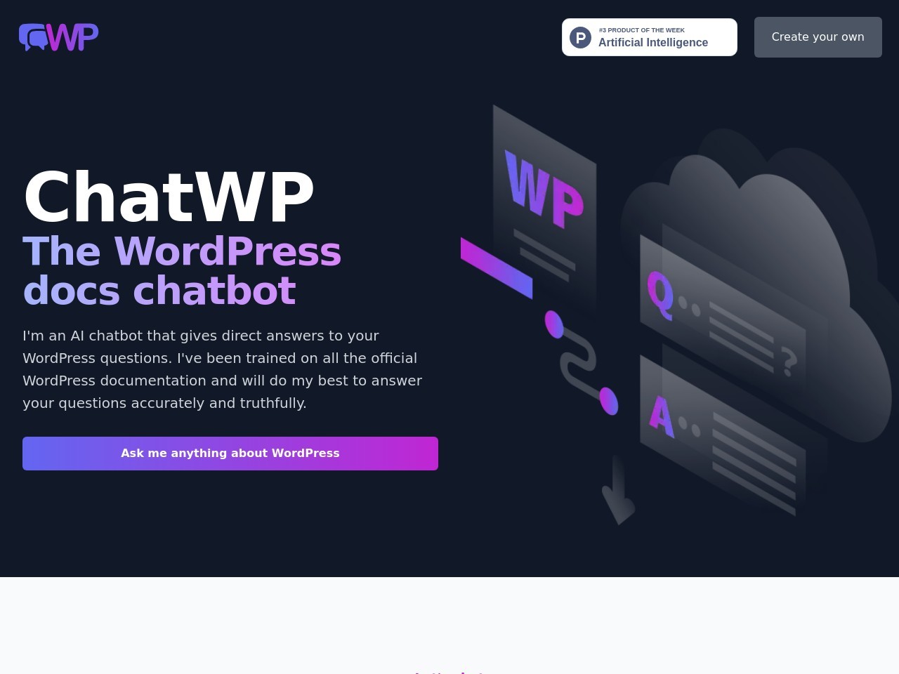 ChatWP官网 – WordPress问题的AI聊天助手