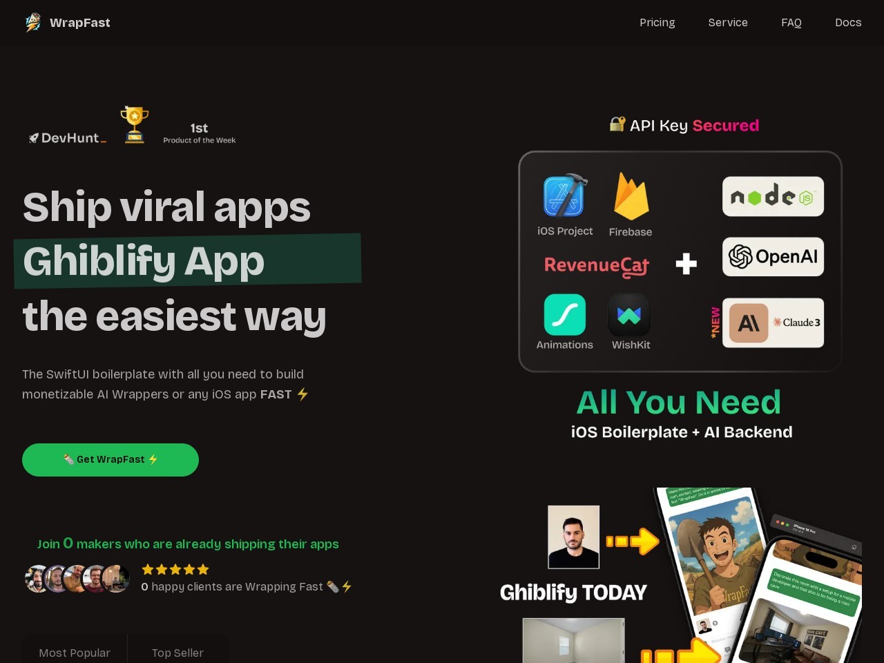 WrapFast官网 – 快速创建AI应用的SwiftUI模板