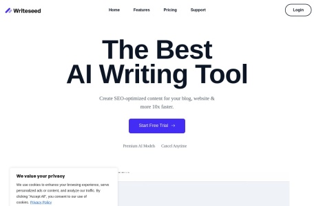 Writeseed官网 – AI写作工具，快速生成优质内容