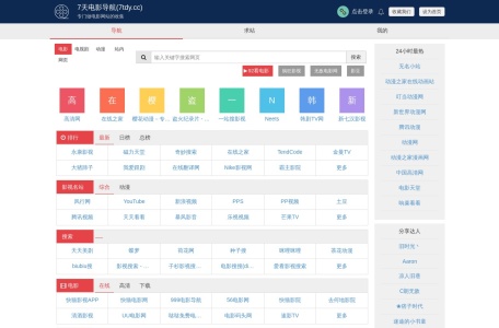 7天电影导航，专门做电影网站的收集