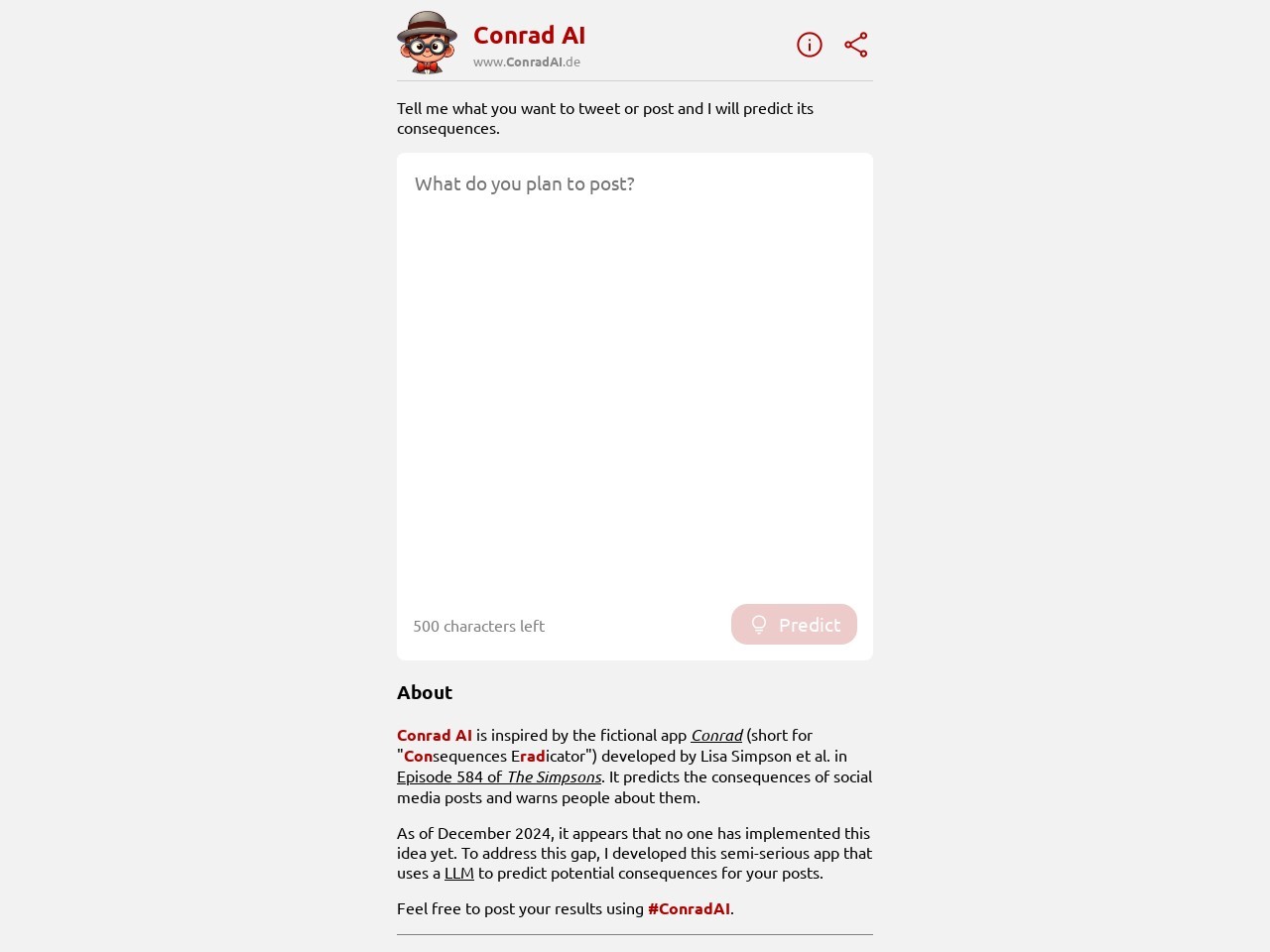 ConradAI官网 – 预测社交媒体帖子影响的工具