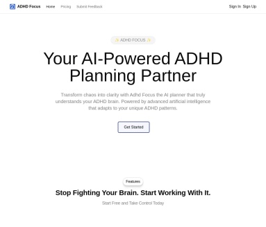 ADHD Focus官网 – 为ADHD人士提供智能任务管理
