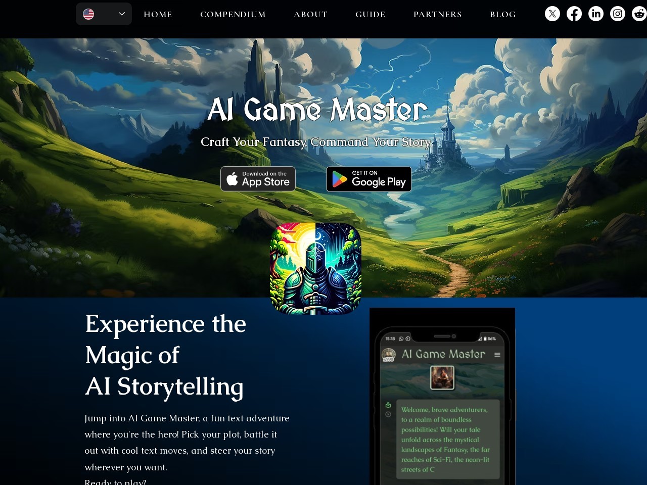 AI Game Master- Dungeon RPG官网 – 沉浸式文本冒险游戏，选择创造故事